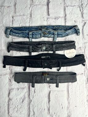 Jean Waistbands denim Fabric for Sewing & DIY upcycling set of 4